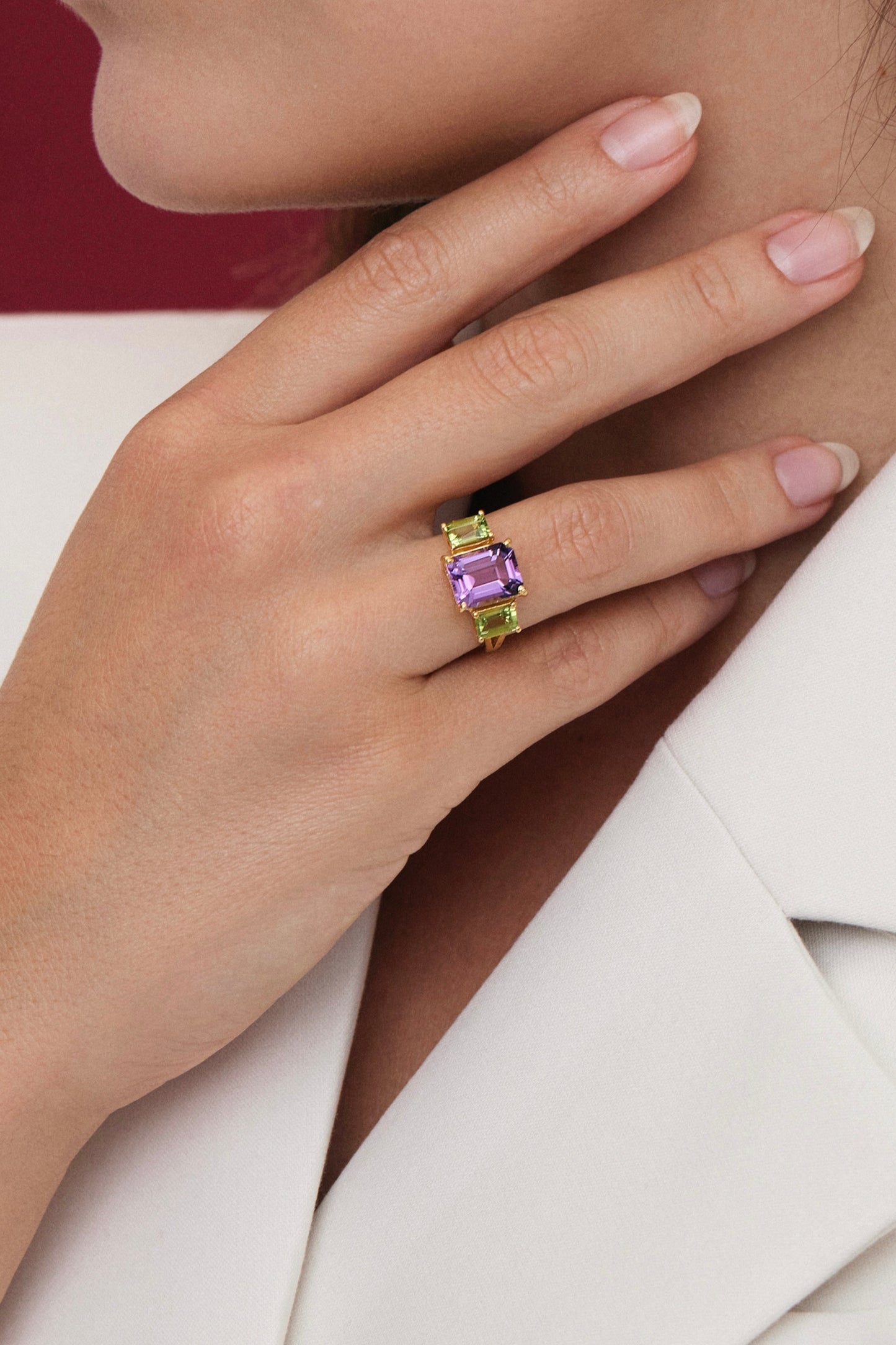 Amethyst & Peridot ring