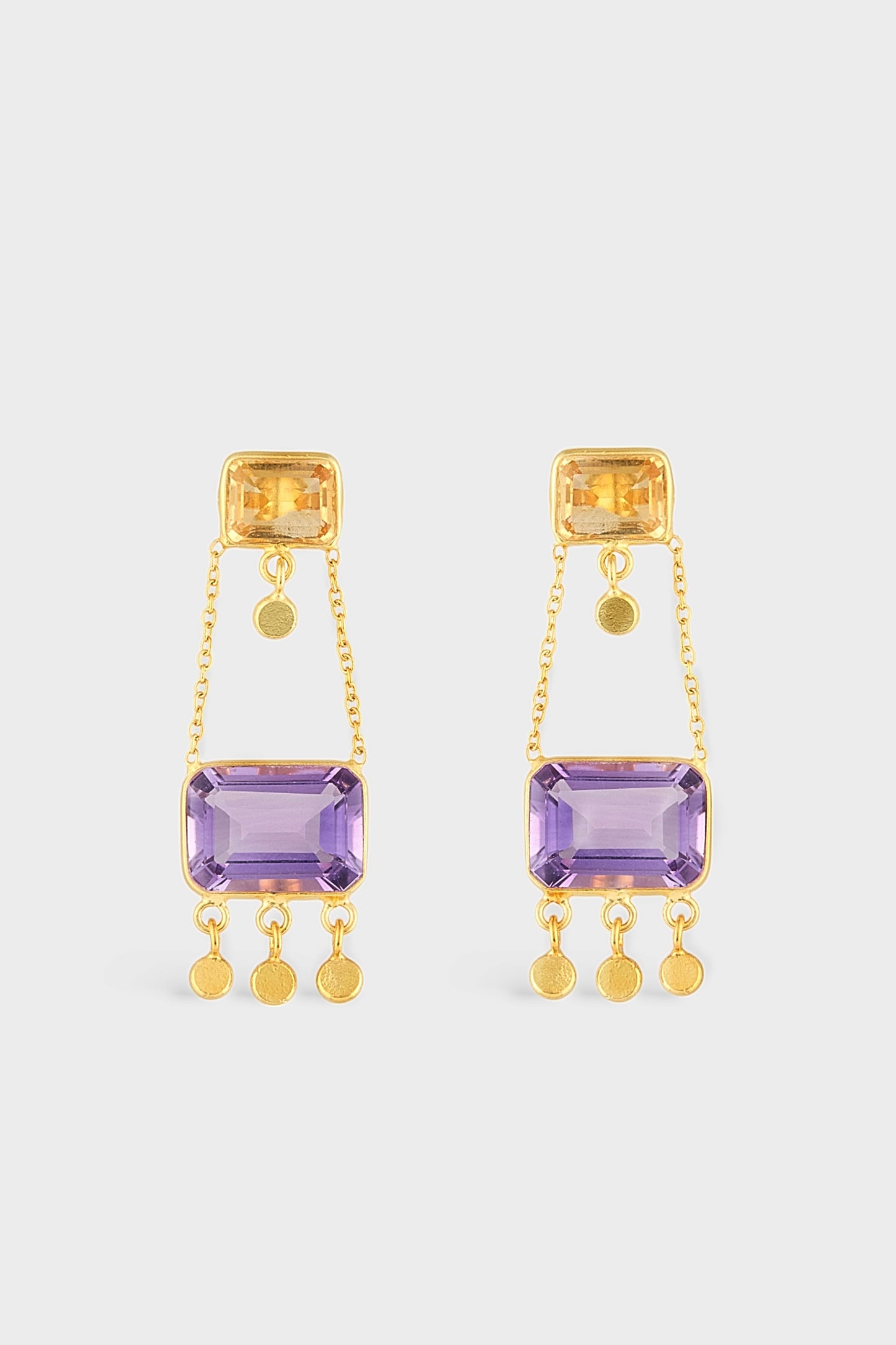 Citrine and Amethyst drops